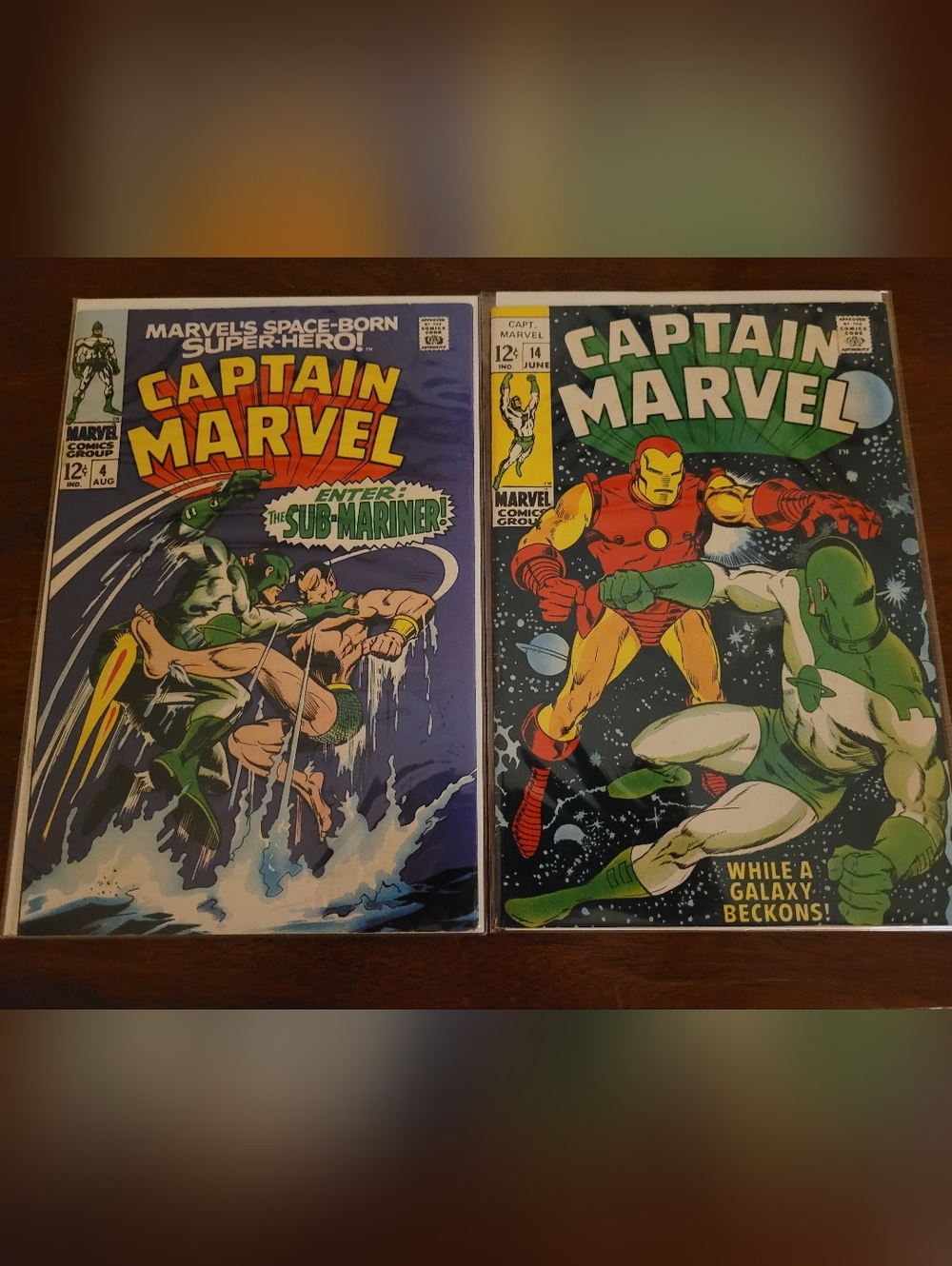 2 - Marvel Comics - Captain Marvel Comic #4 1968 & #14. 1969.